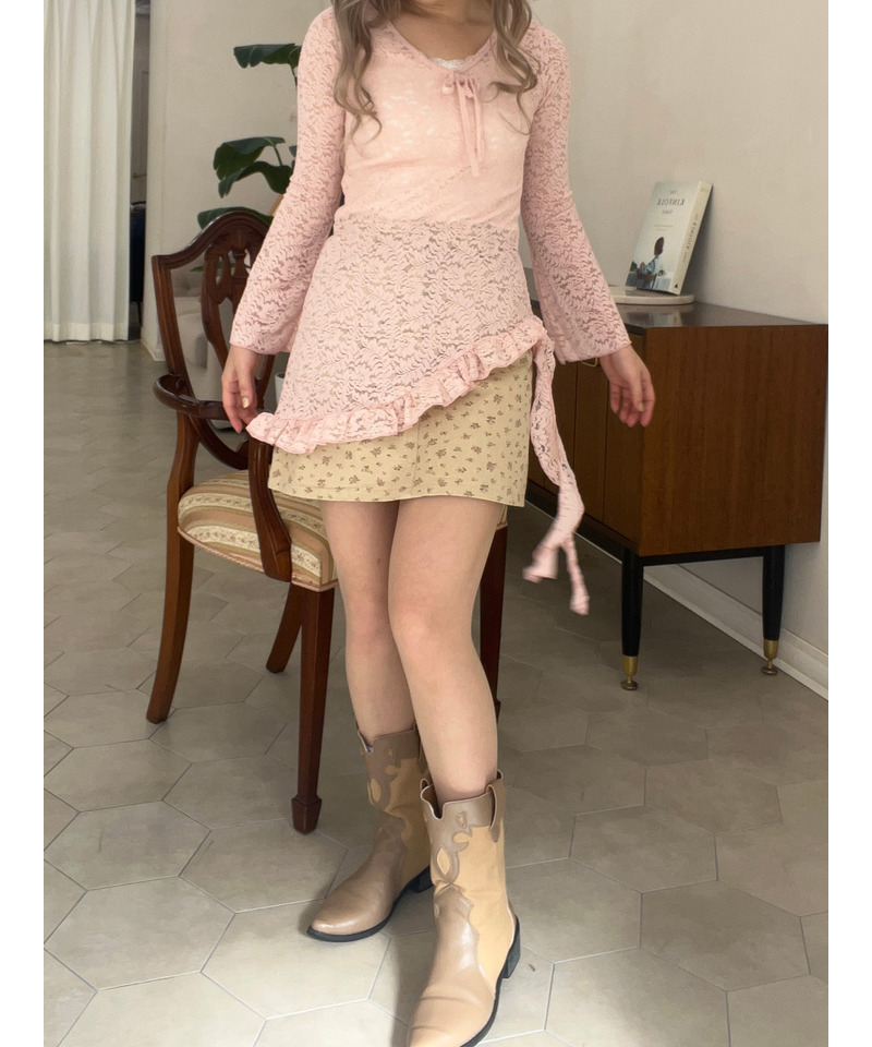 レースアシメワンピース 詳細画像 ピンク 8