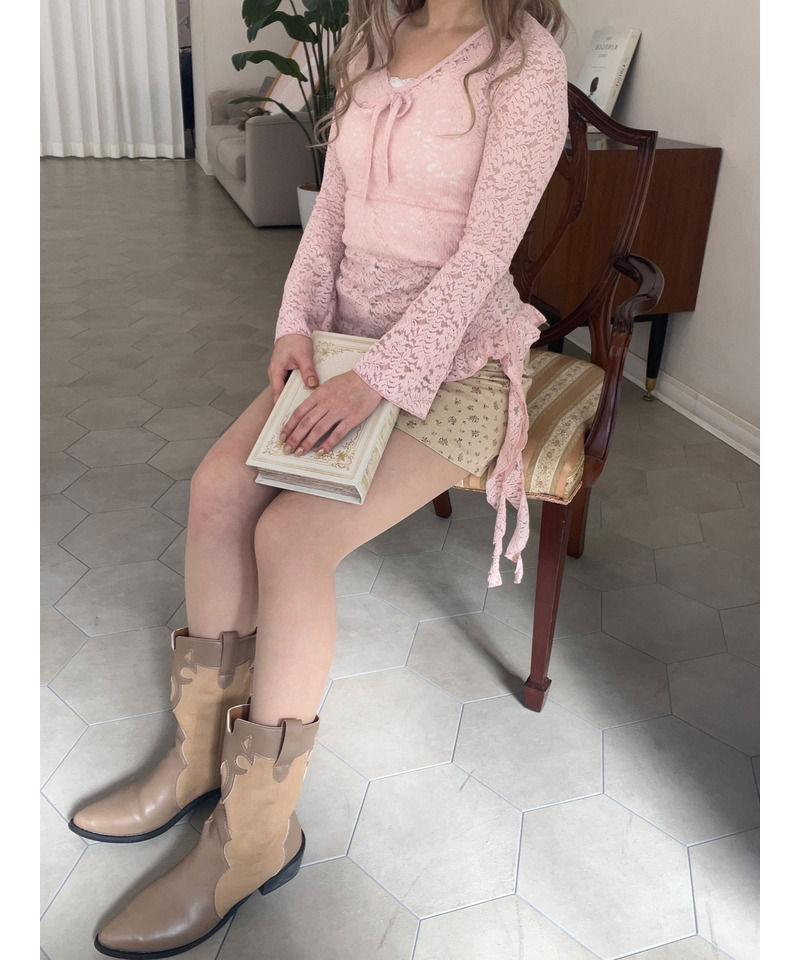 レースアシメワンピース 詳細画像 ピンク 9