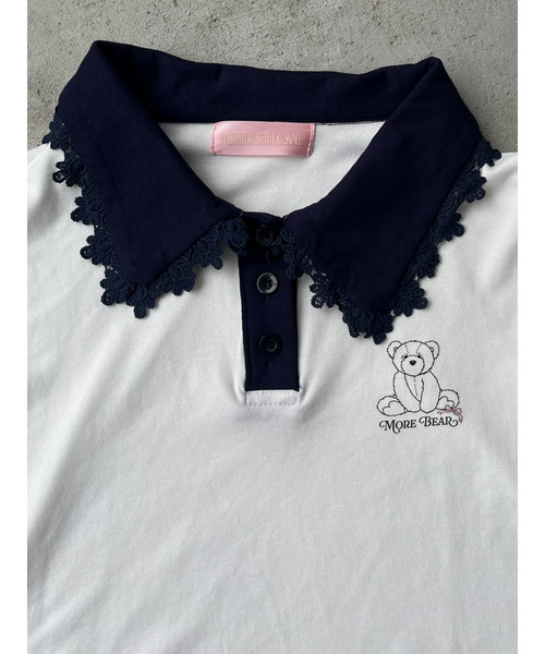 【MORE BEAR】フリルポロトップス 詳細画像