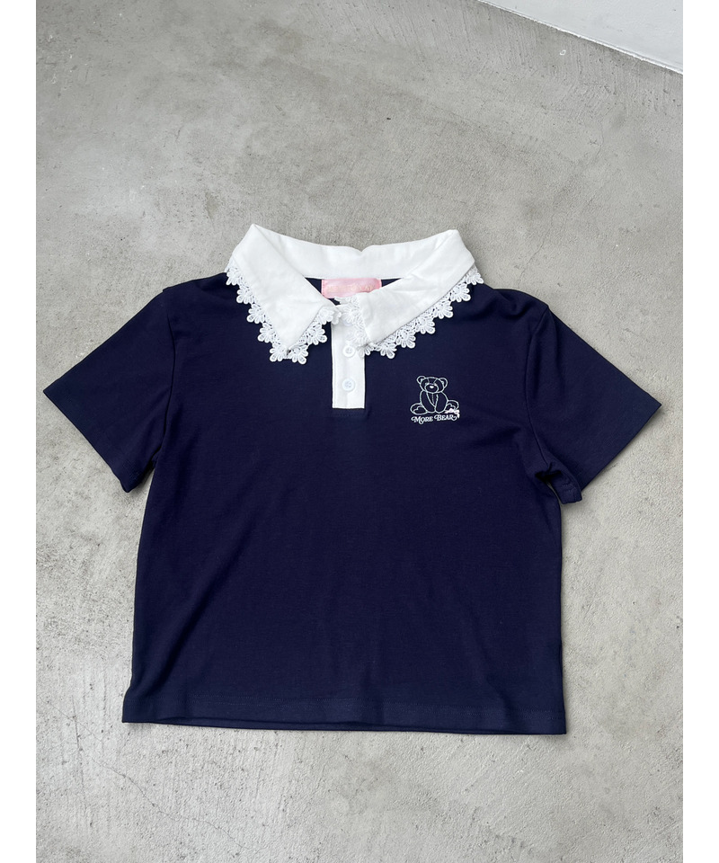 【MORE BEAR】フリルポロトップス 詳細画像 ネイビー 7