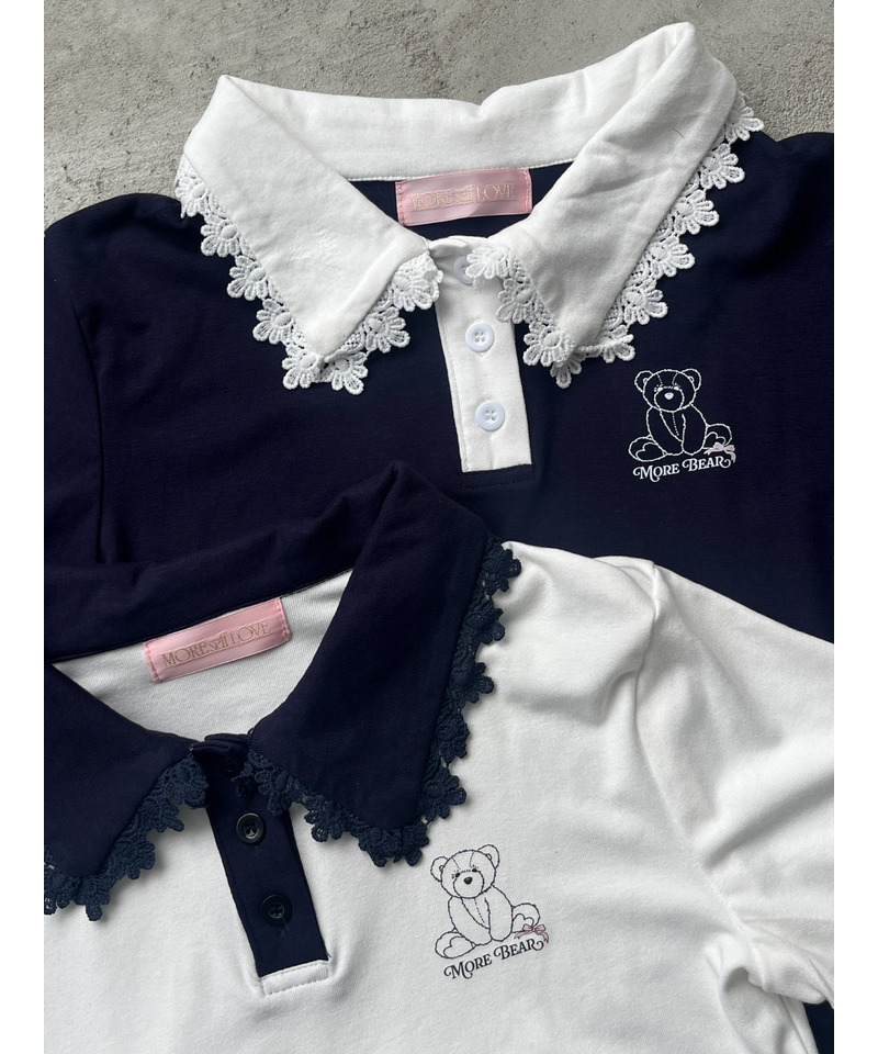 【MORE BEAR】フリルポロトップス 詳細画像 ネイビー 9