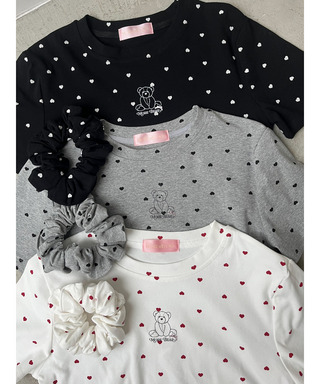 【MORE BEAR】シュシュSETハートTEE