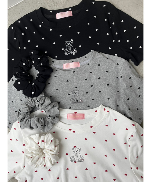 【MORE BEAR】シュシュSETハートTEE 詳細画像