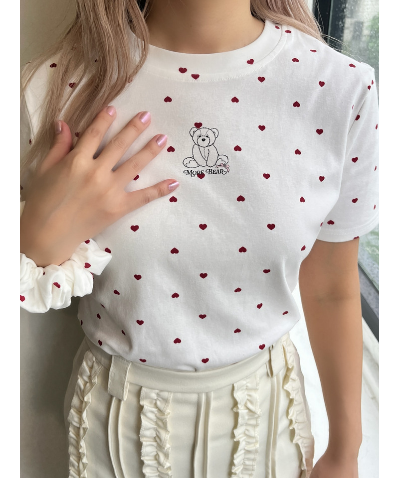 【MORE BEAR】シュシュSETハートTEE 詳細画像 オフホワイト 10