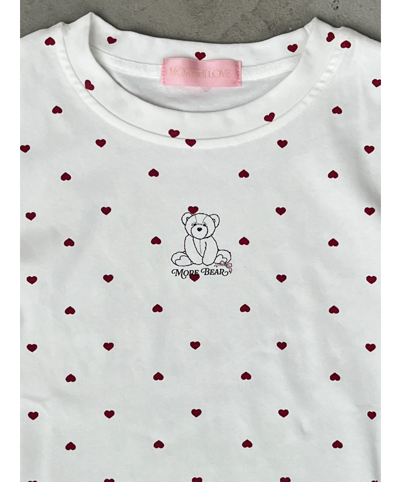 【MORE BEAR】シュシュSETハートTEE 詳細画像 オフホワイト 2