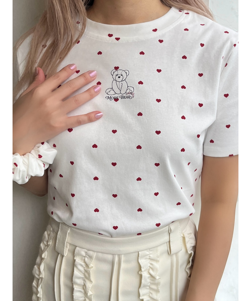 【MORE BEAR】シュシュSETハートTEE 詳細画像 オフホワイト 4