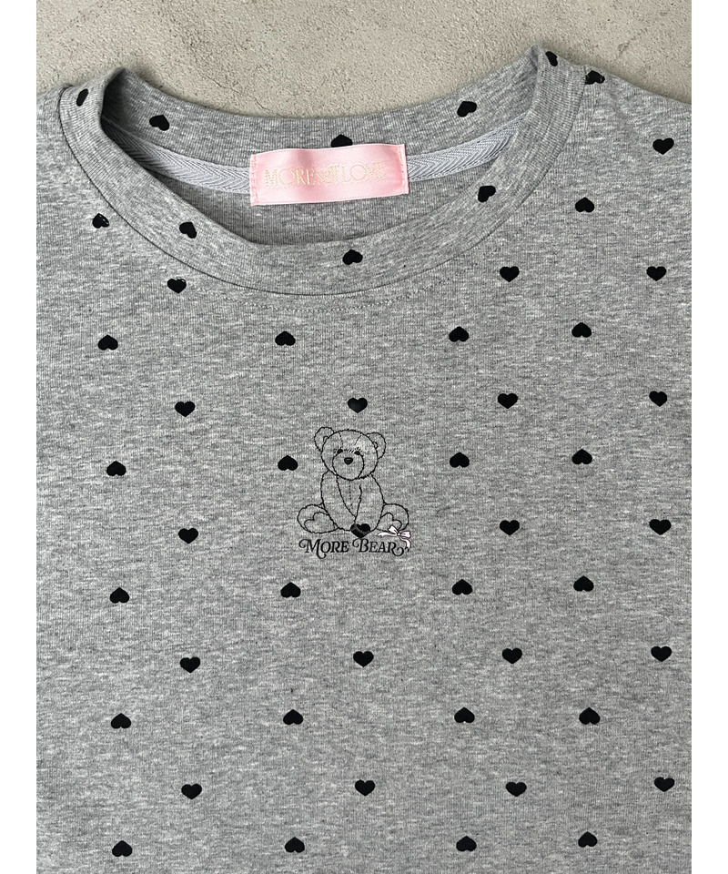 【MORE BEAR】シュシュSETハートTEE 詳細画像 グレー 3