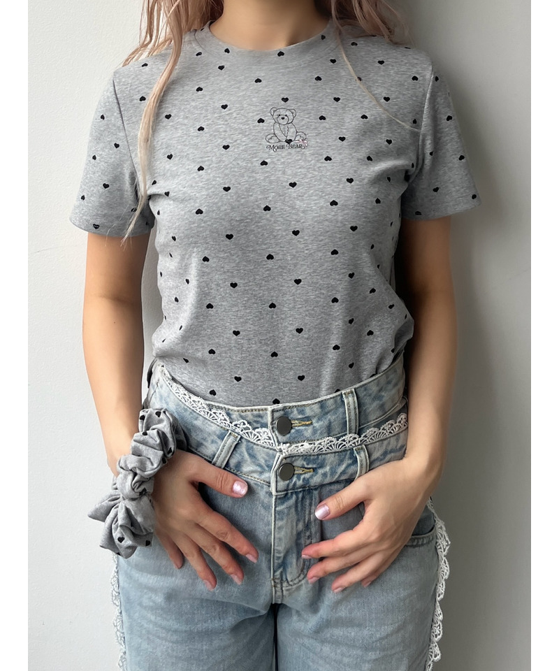 【MORE BEAR】シュシュSETハートTEE 詳細画像 グレー 5