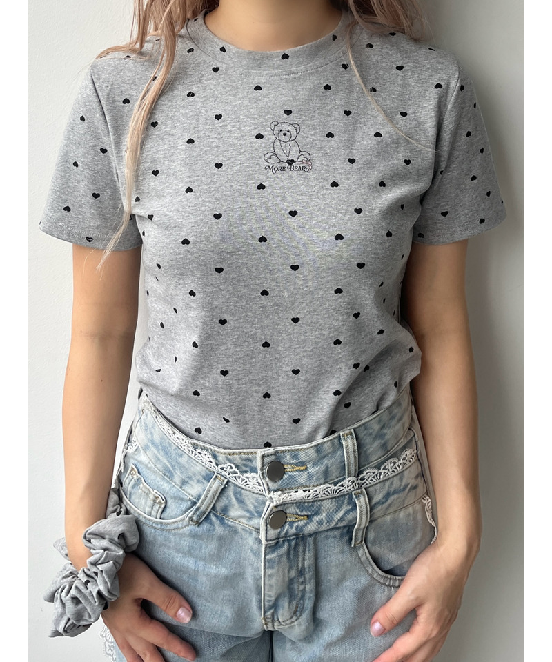 【MORE BEAR】シュシュSETハートTEE 詳細画像 グレー 6