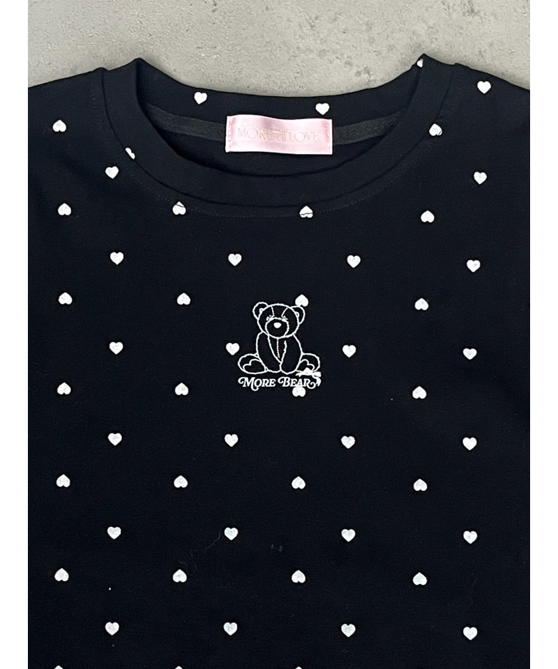 【MORE BEAR】シュシュSETハートTEE 詳細画像 ブラック 2