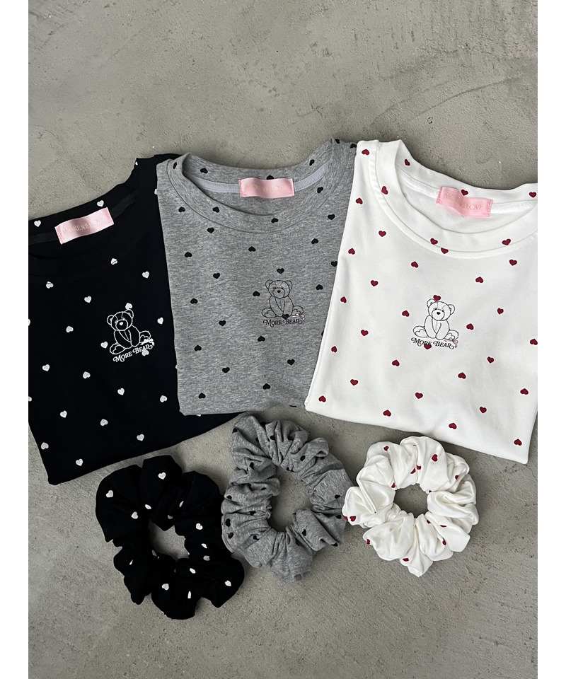 【MORE BEAR】シュシュSETハートTEE 詳細画像 ブラック 4