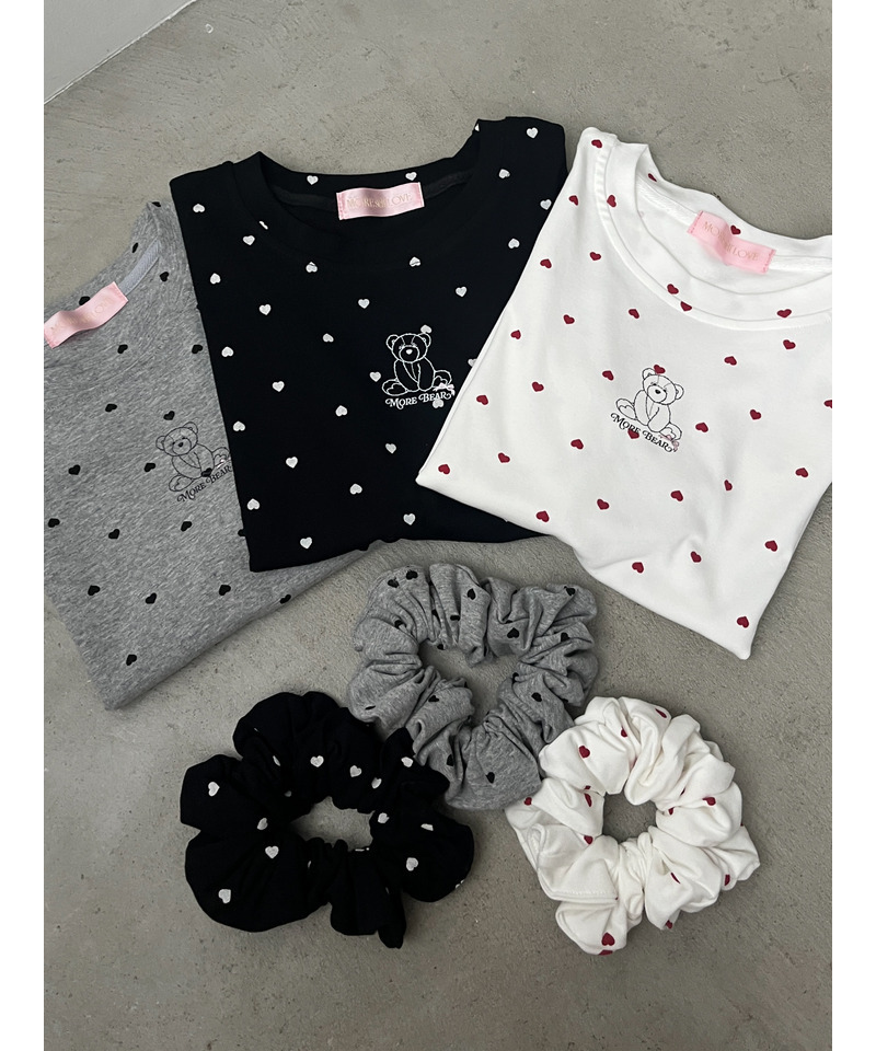 【MORE BEAR】シュシュSETハートTEE 詳細画像 ブラック 5