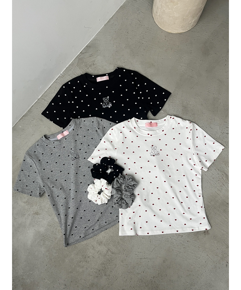 【MORE BEAR】シュシュSETハートTEE 詳細画像 ブラック 6