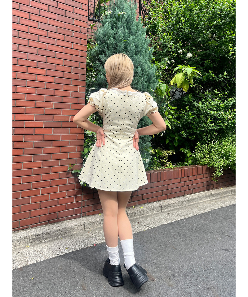 ドットフレンチワンピース 詳細画像 ベージュ 10