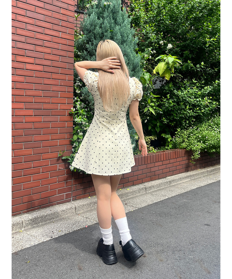 ドットフレンチワンピース 詳細画像 ベージュ 3