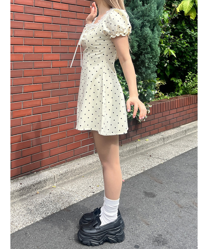 ドットフレンチワンピース 詳細画像 ベージュ 5