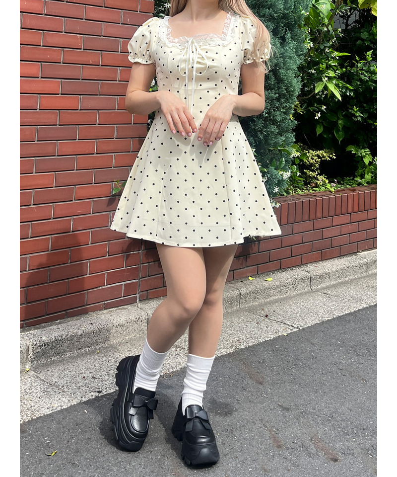 ドットフレンチワンピース 詳細画像 ベージュ 6