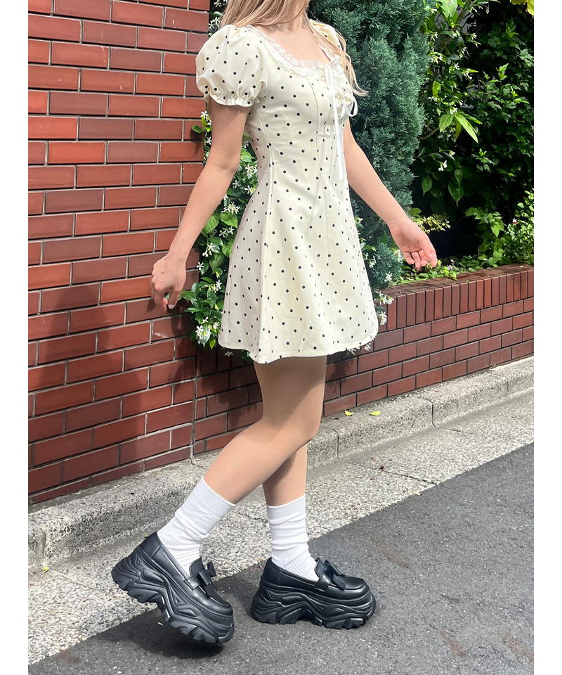 ドットフレンチワンピース 詳細画像 ベージュ 7