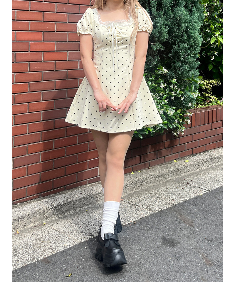 ドットフレンチワンピース 詳細画像 ベージュ 9