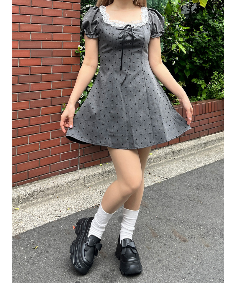 ドットフレンチワンピース 詳細画像 ブラック 10