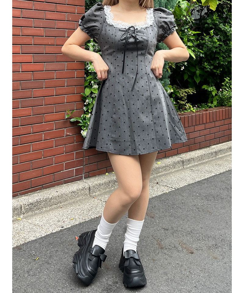 ドットフレンチワンピース 詳細画像 ブラック 5