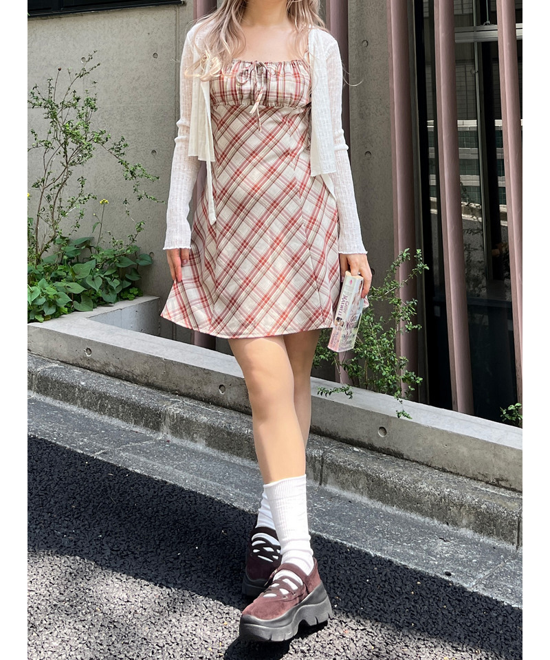 チェックキャミワンピース 詳細画像 レッド 6