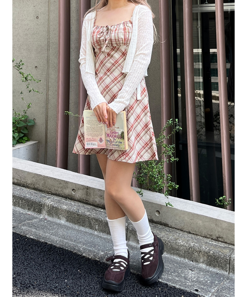 チェックキャミワンピース 詳細画像 レッド 7