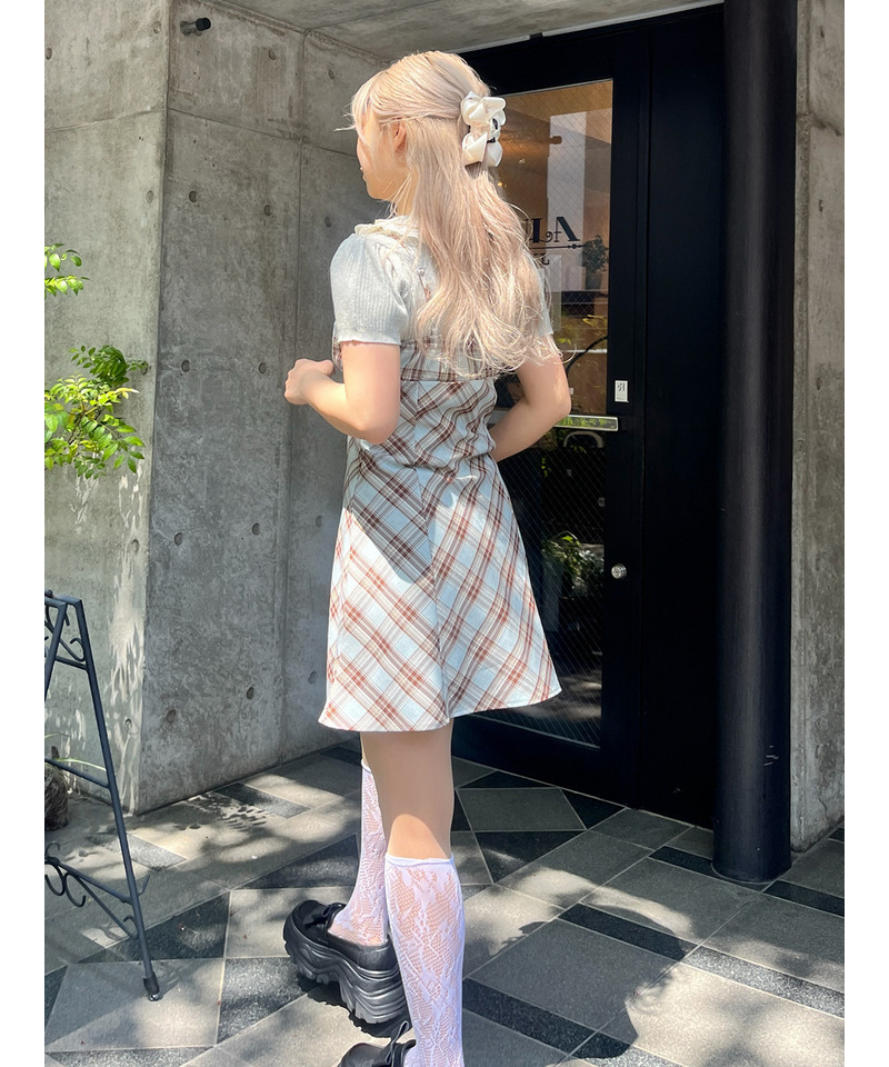 チェックキャミワンピース 詳細画像 ブルー 10