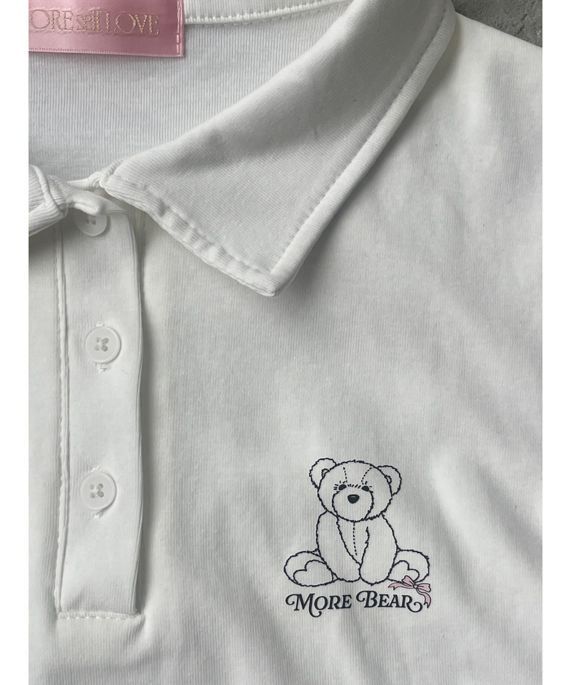 【MORE BEAR】レースポロトップス 詳細画像 ホワイト 2