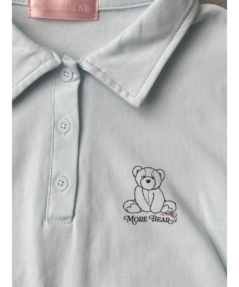 【MORE BEAR】レースポロトップス 詳細画像 ブルー 3