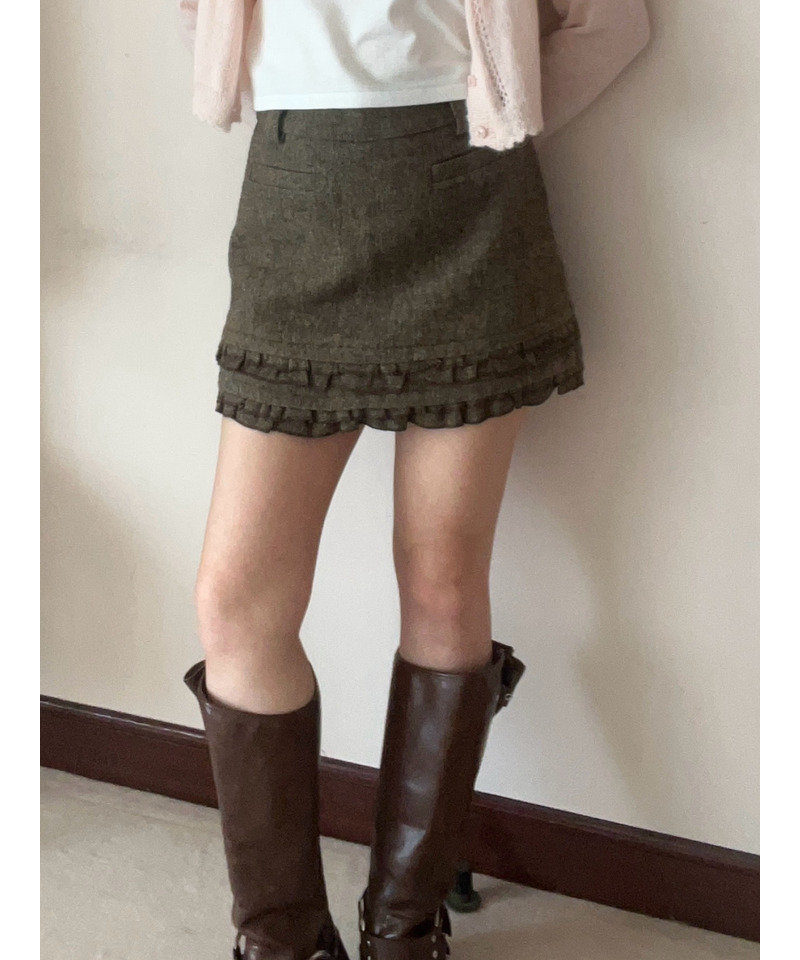 裾フリルスカート 詳細画像 ブラウン 10