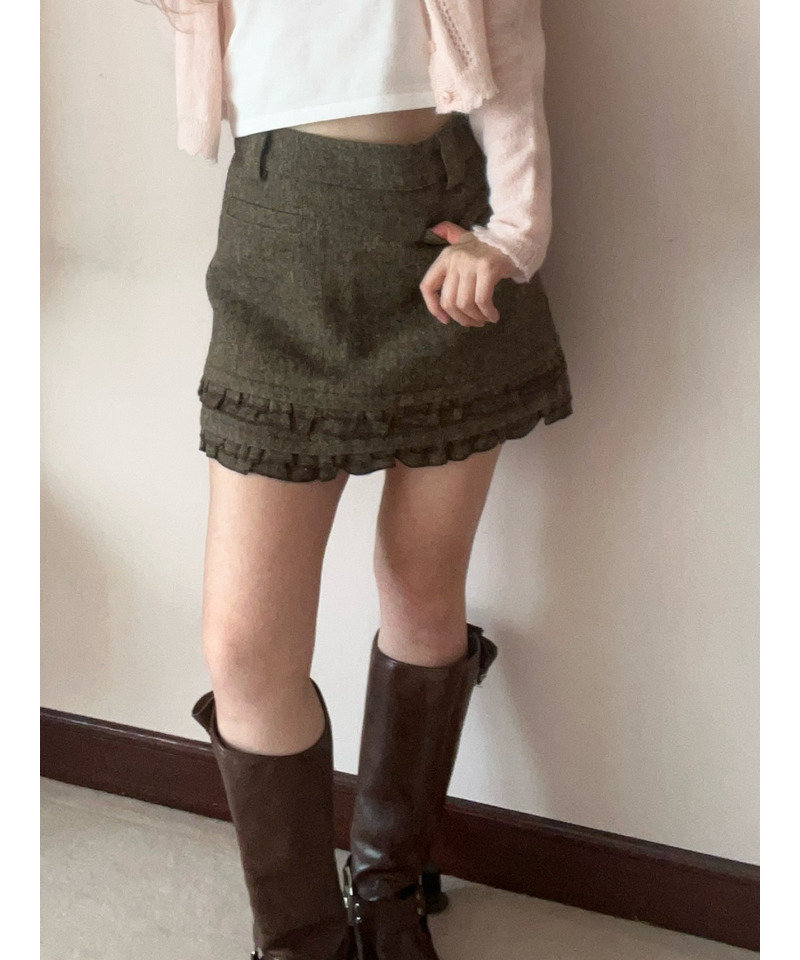 裾フリルスカート 詳細画像 ブラウン 9
