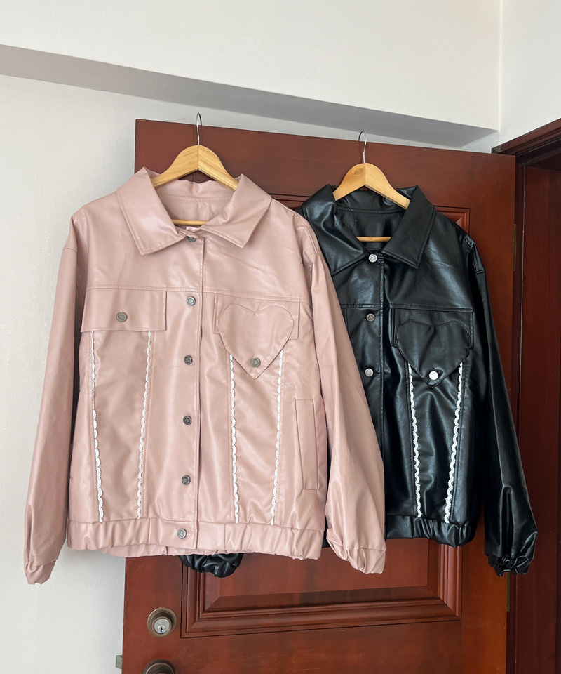 ハートルーズフェイクレザージャケット 詳細画像 ピンク 30