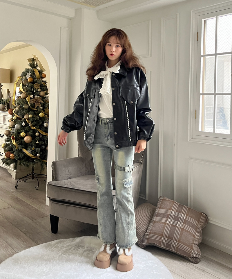 ハートルーズフェイクレザージャケット 詳細画像 ブラック 24