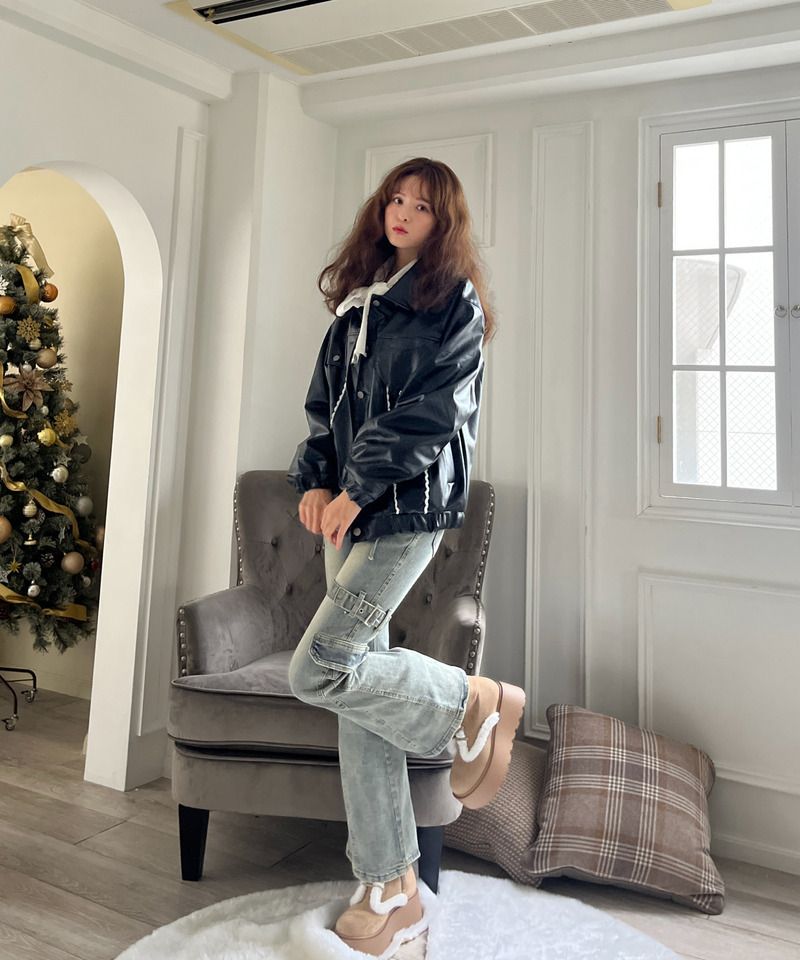 ハートルーズフェイクレザージャケット 詳細画像 ブラック 25