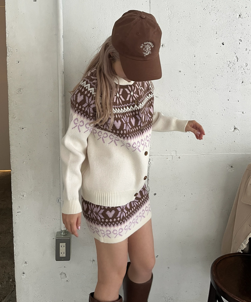 ガーリーノルディックニットSETUP 詳細画像 オフホワイト 3