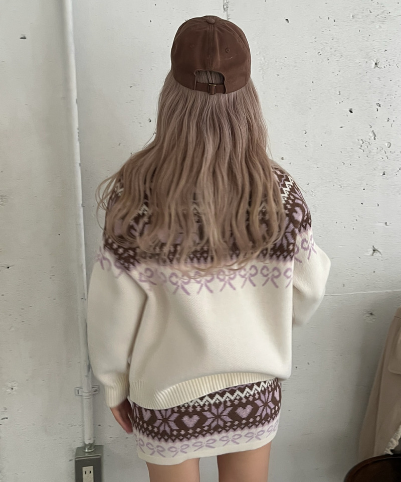 ガーリーノルディックニットSETUP 詳細画像 オフホワイト 5