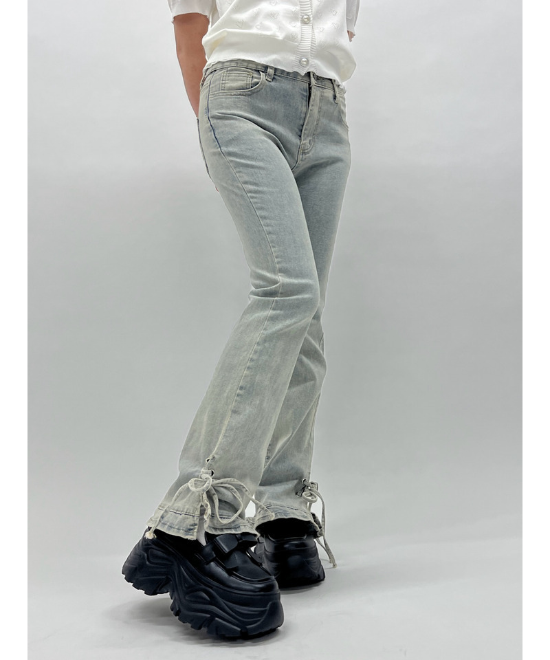 裾レースアップデニム 詳細画像 ブルー 17