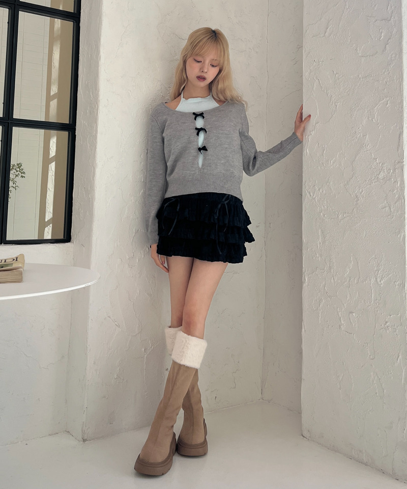 レイヤードリボンニット 詳細画像 グレー 10