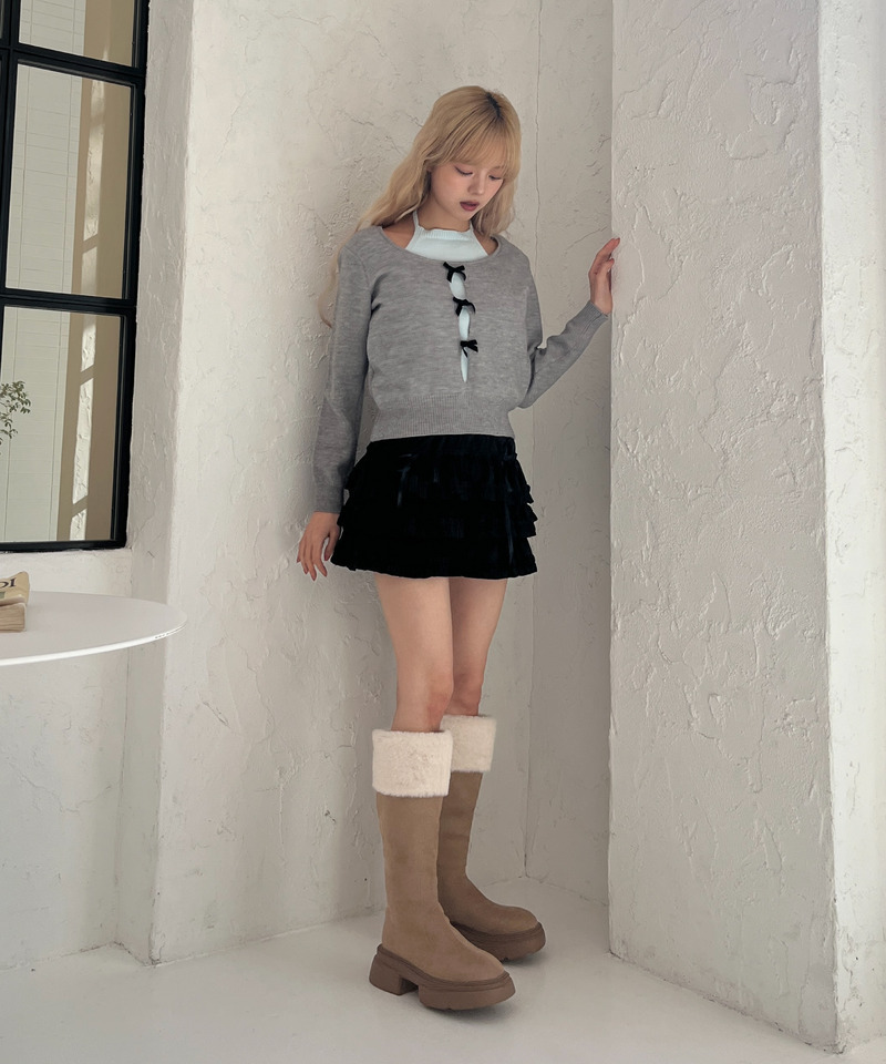 レイヤードリボンニット 詳細画像 グレー 18