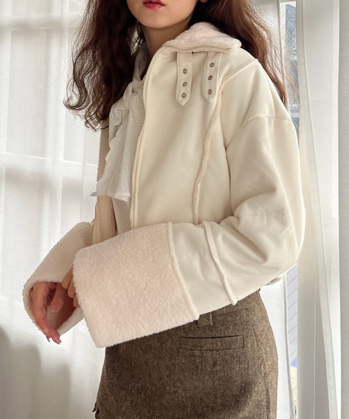 スエード フェイクムートンジャケット 詳細画像