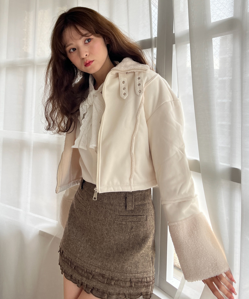 スエード フェイクムートンジャケット 詳細画像 OW 4