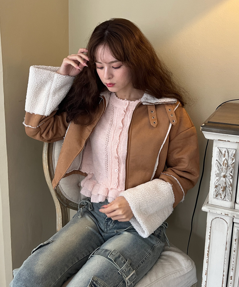 スエード フェイクムートンジャケット 詳細画像 BR 11