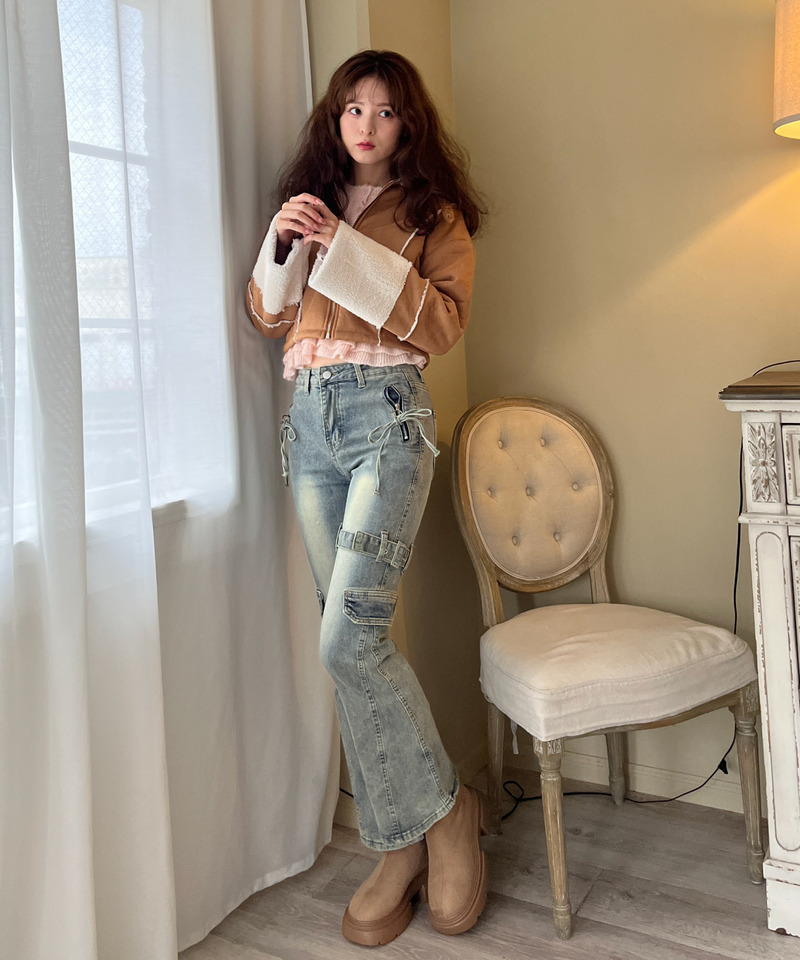 スエード フェイクムートンジャケット 詳細画像 BR 27