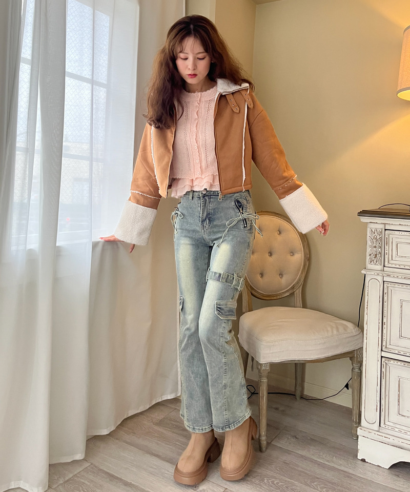 スエード フェイクムートンジャケット 詳細画像 BR 28