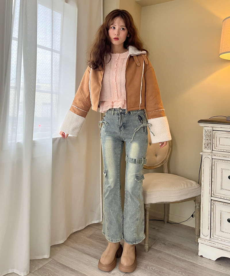 スエード フェイクムートンジャケット 詳細画像 BR 30