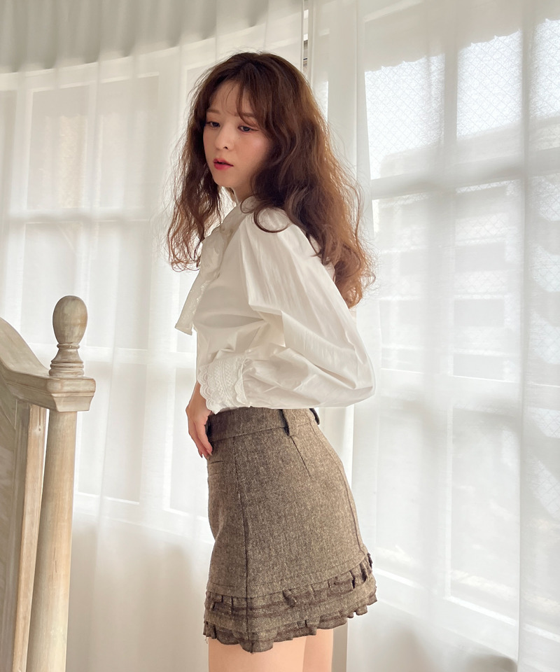 コットンレースリボンブラウス 詳細画像 OW 13