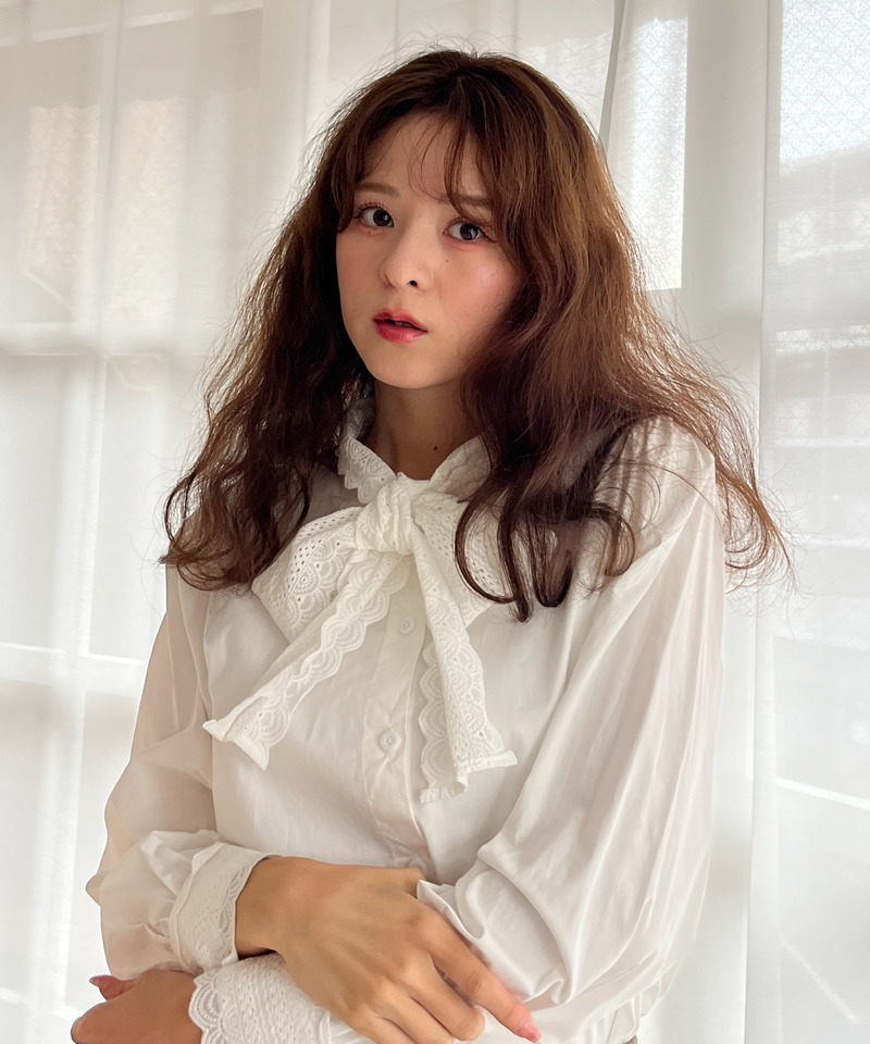コットンレースリボンブラウス 詳細画像 OW 5