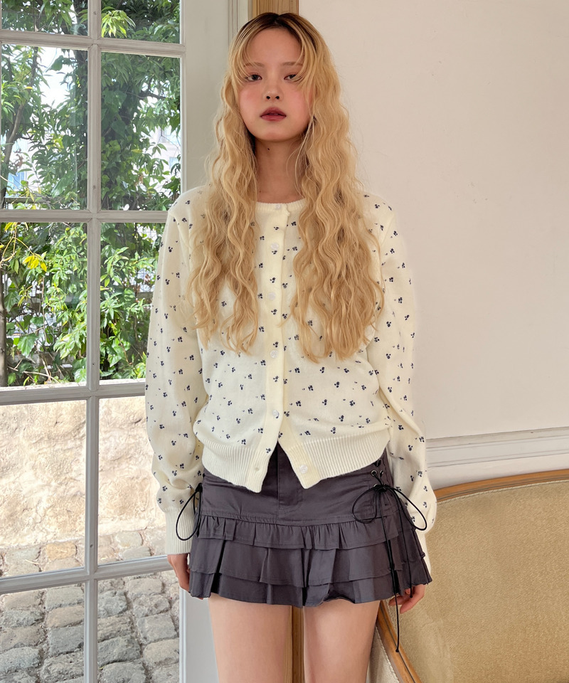 サイドレースアップティアードスカート 詳細画像 グレー 14