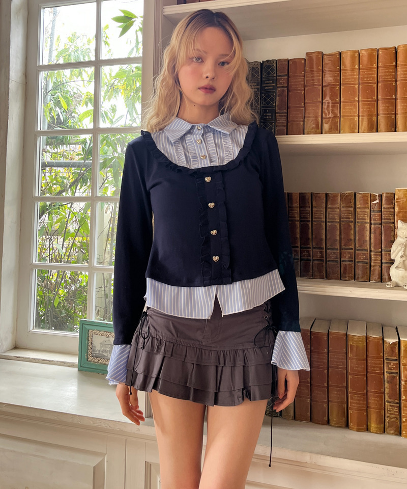 サイドレースアップティアードスカート 詳細画像 グレー 18